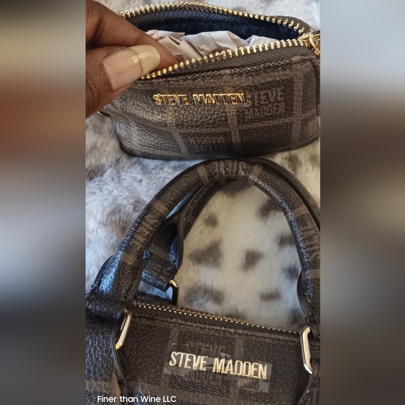 Steve Madden BCasey Brown Crossbody Satchel Bag With Matching Coin Purse - Picture 3 of 8